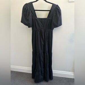 NWOT Abercrombie & Fitch Black Square Neck Midi Dress